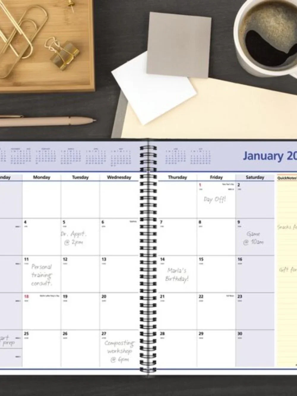 At-A-Glance 2027 QuickNotes Monthly Planner Black Large 8.25